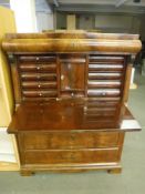A nineteenth century mahogany secretaire chest