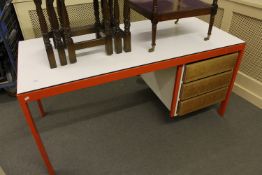 A late twentieth century office desk fitted with three drawers