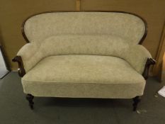 A nineteenth century mahogany three seater settee