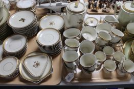 Two trays of Royal Copenhagen tea and dinner ware