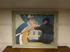 An artagraph edition depicting figures in a boat,
