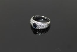 A superb quality 18ct sapphire and diamond ring, approximately 1.5ct, size Q.