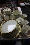 A tray of Royal Copenhagen gilded tea china