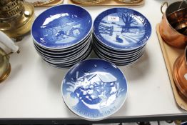 A quantity of Bing and Grondahl and Royal Copenhagen calendar plates
