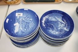 A quantity of Bing and Grondahl and Royal Copenhagen calendar plates