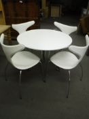 A contemporary white table,