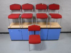 Two beech double door office lockers