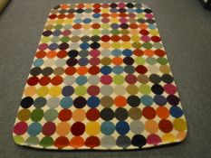 A heavy quality hand knotted multi coloured polka dot contemporary carpet RRP £513.