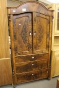 A nineteenth century mahogany double door cabinet,