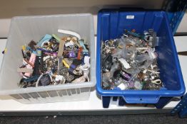 A very large quantity of approximately 750 wrist watches in two boxes.