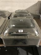 Two stainless steel commercial food warmers