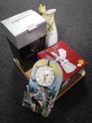 A tray of Spanish figures, dogs and Russian animals, Sylvac Yorkshire terrier,