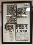 Jamie Reid : Pigeons Go to Work in a Factory, monochrome print, signed in pencil by the artist,
