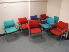 A set of eight Danish office chrome framed armchairs by Fritz Hansen