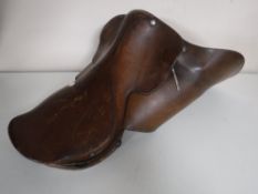 A leather saddle