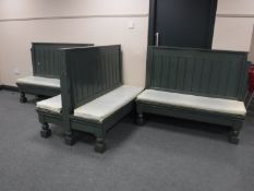 Three sections of painted pub seating