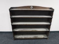 A set of oak open shelves