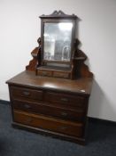 A late Victorian walnut dressing chest