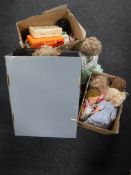Three boxes of mid twentieth century plastic headed dolls, dolls of the world,