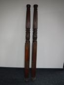 A pair of Victorian mahogany bed supports