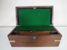 A Victorian mahogany brass bound writing box