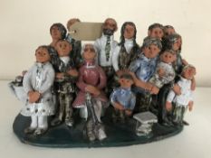 A Seven Springs studio pottery figure group, height 18.5 cm.