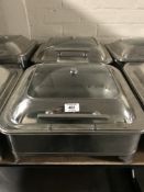 Two stainless steel commercial food warmers