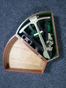 A cased brass sextant by Morris & Campbell of Liverpool