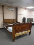A Victorian mahogany half tester bed CONDITION REPORT: This is a 4' 6