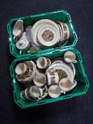 Two boxes of Poole Thistlewood tea and dinner ware
