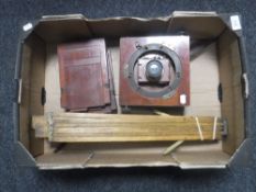 A Thornton Pickard field camera with folding tripod