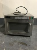 A Panasonic stainless steel commercial microwave