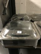 Two stainless steel commercial food warmers
