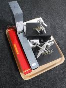 A boxed Hornby Railways OO gauge Pretty Polly LNER locomotive together with two boxed Atlas war