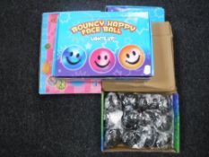 Four boxes of light mesh and glitter balls