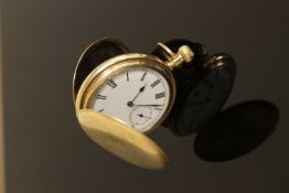 An Elgin gold plated full hunter pocket watch