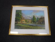 Walter Holmes : Broadway (Cotswolds), colour chalks, signed, 35 cm x 55 cm, framed.