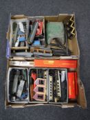 Two boxes of Hornby Triang rolling stock and accessories