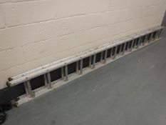 A double aluminium extension ladder