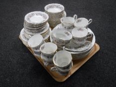 Fifty eight pieces of Paragon Meadow Vale tea and dinner china