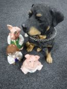 Two Wade Natwest pig money boxes,