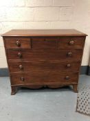 A Victorian mahogany six drawer chest,