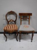 Two 19th century mahogany dining chairs
