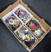 A box containing a quantity of costume jewellery