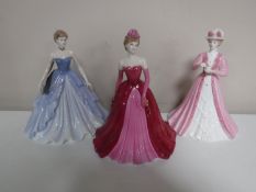 Three boxed Coalport for Ringtons figurines with certificates, Evening at the Opera,