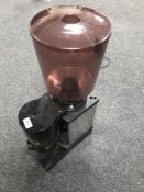 A commercial coffee grinder