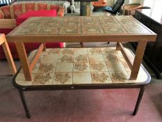 Two late twentieth century Danish teak tile topped coffee tables
