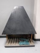 A cast iron multi fuel log burner fire kit