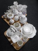 Two trays of Aynsley Little Sweetheart china