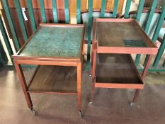 Two late twentieth century teak tile topped trolleys